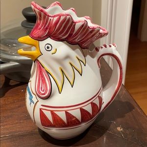 Italian Rooster ceramic pitcher